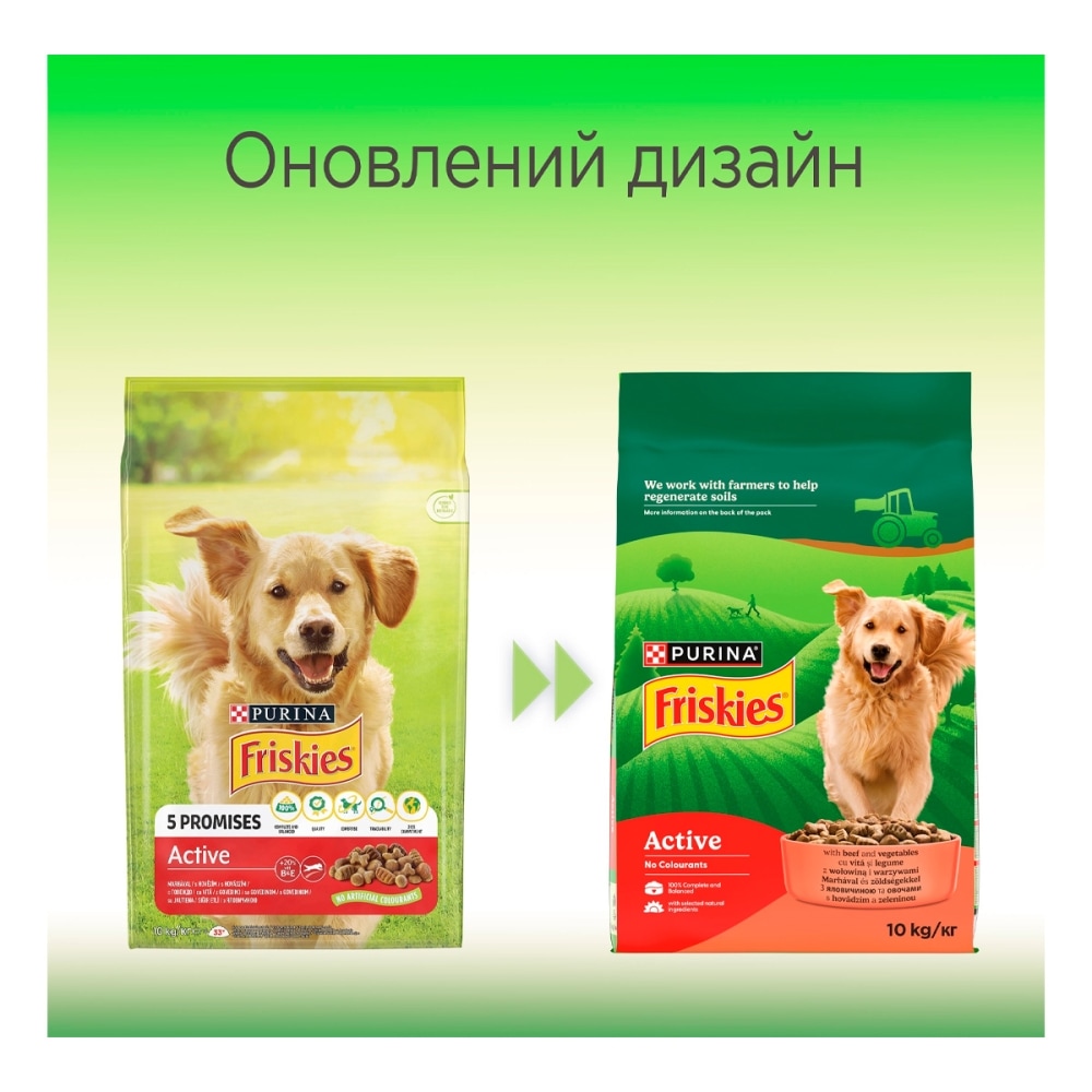 З яловичиною для активних собак ・ 15кг ・ Сухий корм Purina Friskies Active ・ EAN 7613031394876 - Зображення 10