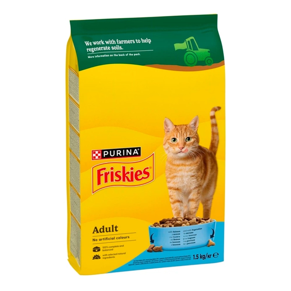 З лососем та овочами для дорослих котів ・ 10кг ・ Сухий корм Purina Friskies ・ EAN 5997204515469 - Зображення 5