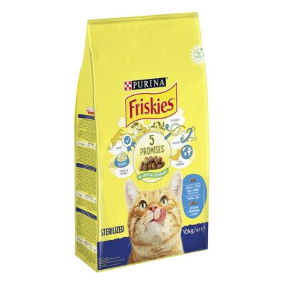 З лососем та овочами для стерилізованих котів ・ 10кг ・ Сухий корм Purina Friskies Sterile ・ EAN 7613033205064