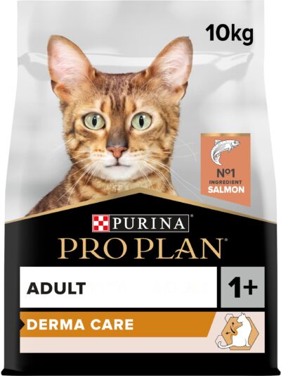 З лососем для здоров'я шкіри котів ・ 10кг ・ Сухий корм Pro Plan Derma Care ・ EAN 7613036529235