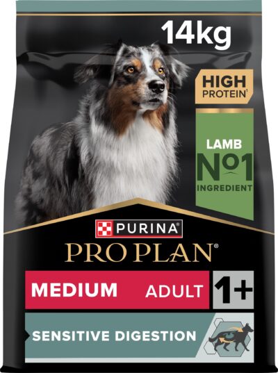 З ягням для собак середніх порід ・ 14кг ・ Сухий корм Pro Plan Medium Sensitive Digestion ・ EAN 7613035214774