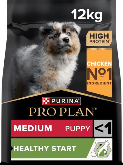 З куркою для цуценят середніх порід ・ 12кг ・ Сухий корм Pro Plan Medium Healthy Start ・ EAN 7613035120402