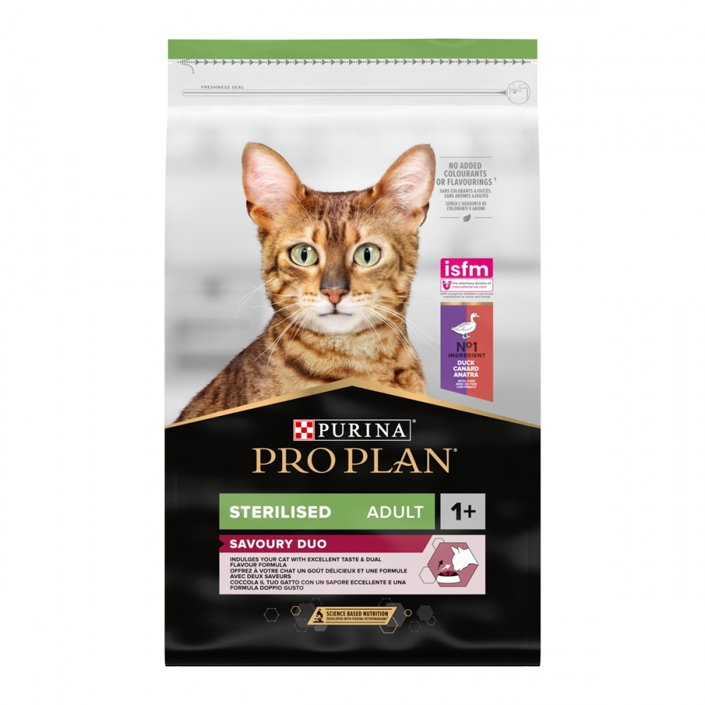З качкою та печінкою для стерилізованих котів ・ 10кг ・ Сухий корм Pro Plan Savoury Duo ・ EAN 7613036732727 - Зображення 2