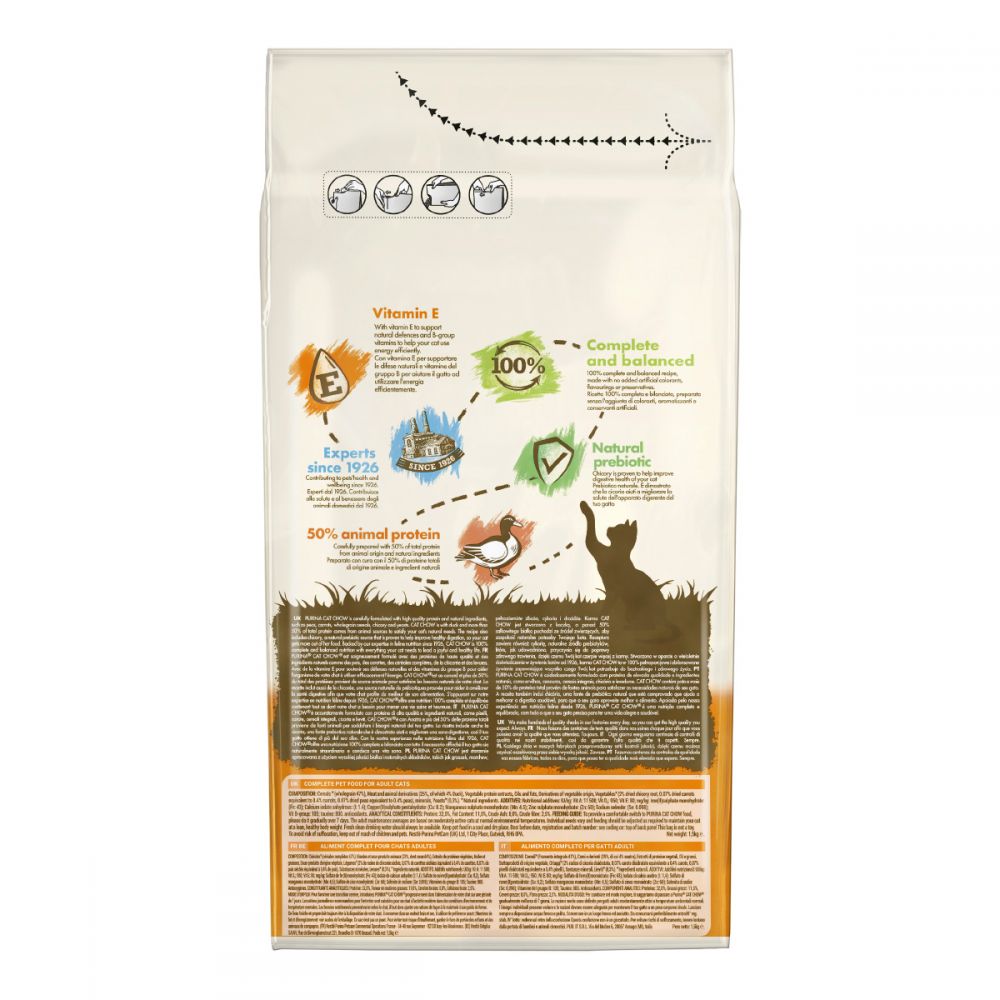 З качкою для дорослих котів ・ 15кг ・ Сухий корм Purina Cat Chow Adult ・ EAN 7613035394889 - Зображення 9