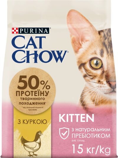 З куркою для кошенят ・ 15кг ・ Сухий корм Purina Cat Chow Kitten ・ EAN 5997204514028