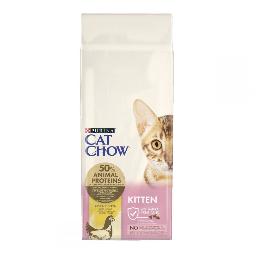 З куркою для кошенят ・ 15кг ・ Сухий корм Purina Cat Chow Kitten ・ EAN 5997204514028 - Зображення 7