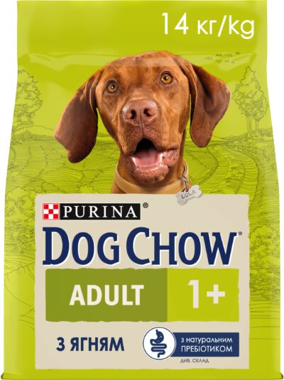 З ягням для дорослих собак ・ 14кг ・ Сухий корм Dog Chow Adult ・ EAN 7613034487636