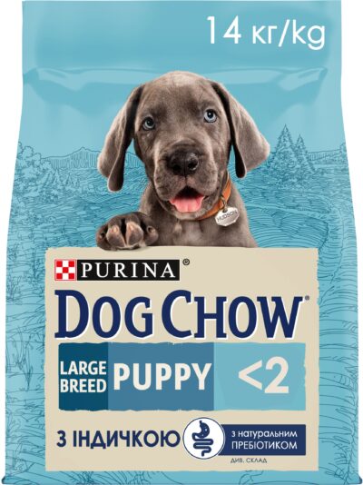 З індичкою для цуценят великих порід ・ 14кг ・ Сухий корм Dog Chow Puppy Large Breed ・ EAN 7613034487919