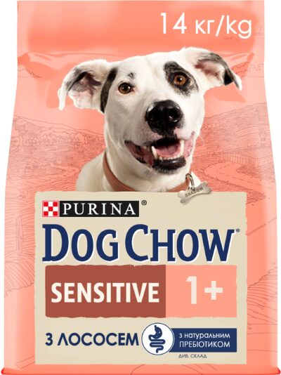 З лососем для собак з чутливим травленням ・ 14кг ・ Сухий корм Dog Chow Sensitive ・ EAN 7613034488244