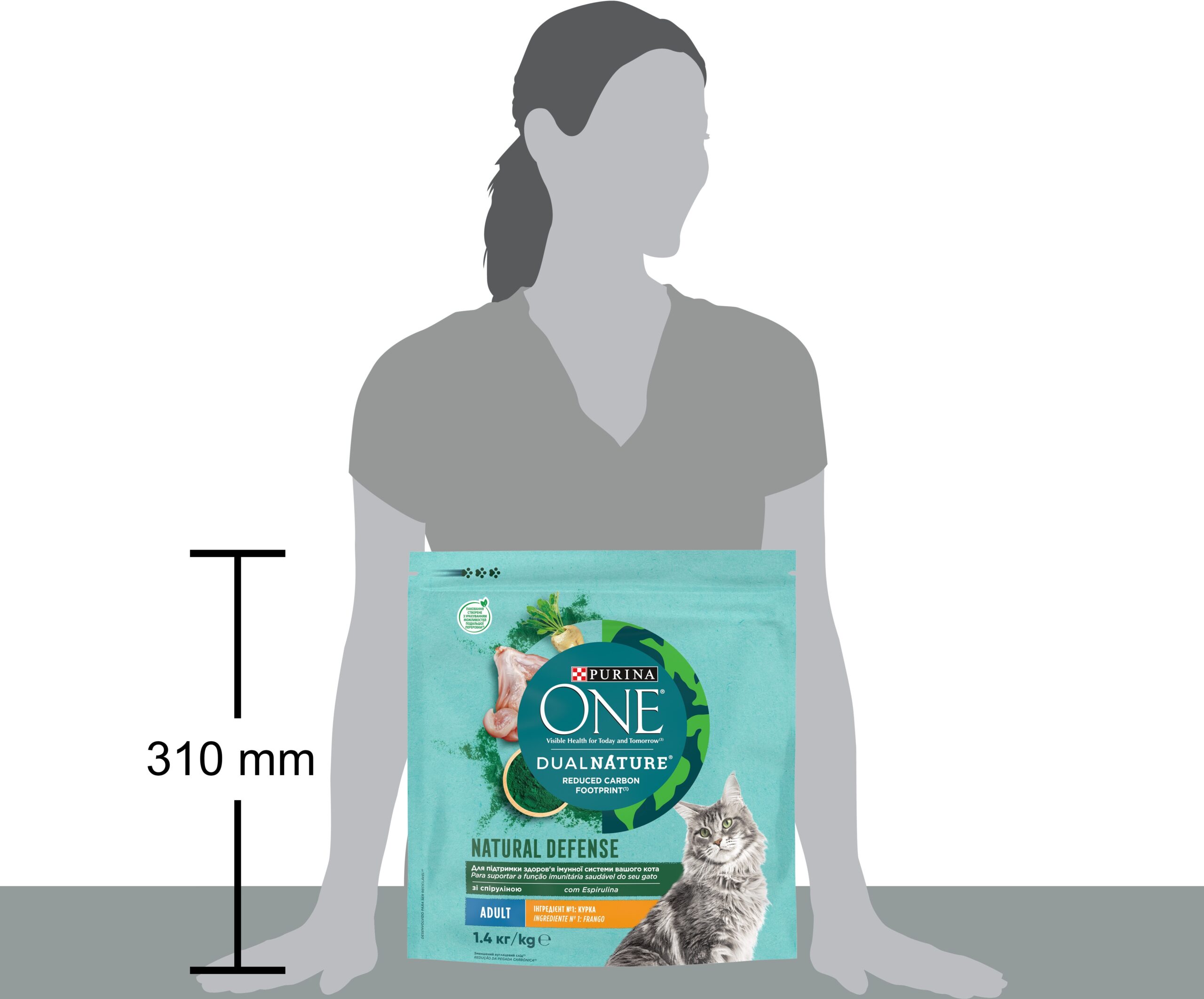 З куркою та спіруліною для дорослих котів ・ 1.4кг ・ Сухий корм Purina One Dual Nature ・ EAN 7613036269025 - Зображення 7
